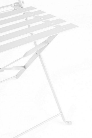Set masa si scaune pliabile pentru gradina 3 piese alb din metal, Wissant Bizzotto - Img 4