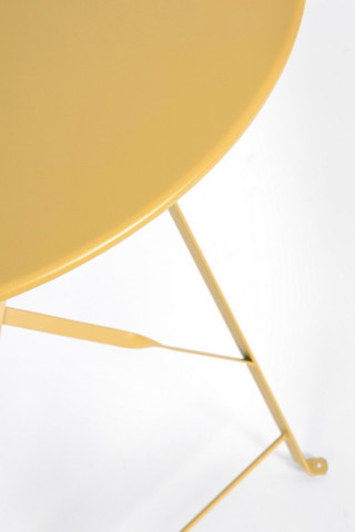 Set masa si scaune pliabile pentru gradina 3 piese galben din metal, Wissant Bizzotto - Img 9