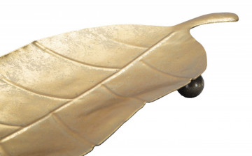 Suport pentru chei auriu din metal, 38x11x3 cm, Leaf Mauro Ferretti - Img 4