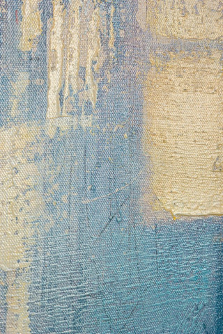 Tablou decorativ albastru din lemn de Brad si panza, 140x3,5x70 cm, Abstract Talent Bizzotto - Img 3