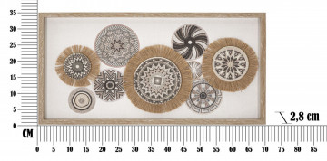 Tablou decorativ maro din lemn de Pin si panza, 70x2,8x35 cm, Marcy-B Mauro Ferretti - Img 5