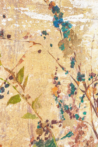 Tablou decorativ multicolor din lemn de Pin si panza, 60x3,2x80 cm, Galeria Flowers Bizzotto - Img 3