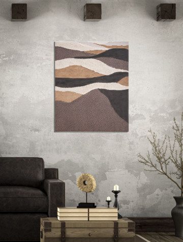 Tablou decorativ multicolor din lemn de Pin si panza, 80x3,7x100 cm, Darky Mauro Ferretti - Img 5