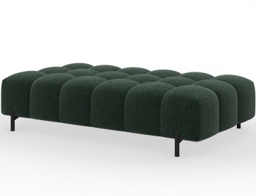 Taburet Tapitat cu Picioare Ferivo, 140x70x40 cm, dark verde velvet – Amore 35 - Img 2