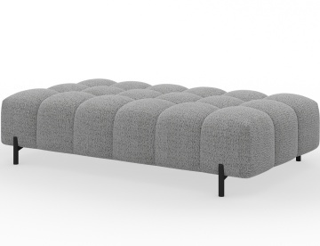 Taburet Tapitat cu Picioare Ferivo, 140x70x40cm, gri bouclé – Sola 04