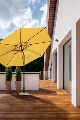 Umbrela de gradina cu brat pivotant galbena din poliester si metal, ∅ 300 cm, Rio Bizzotto - Img 8