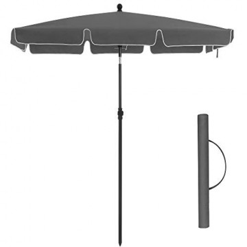 Umbrela de gradina gri antracit din poliester si metal, 200x125 cm, Vasagle - Img 1