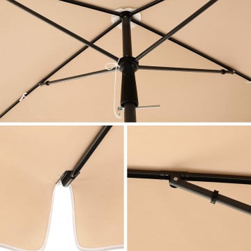 Umbrela de gradina gri taupe din poliester si metal, 180x125 cm, Vasagle - Img 7