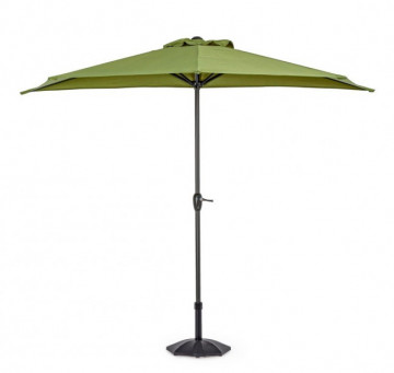 Umbrela de gradina semiluna verde olive din poliester si metal, 270x135 cm, Kalife Bizzotto - Img 1