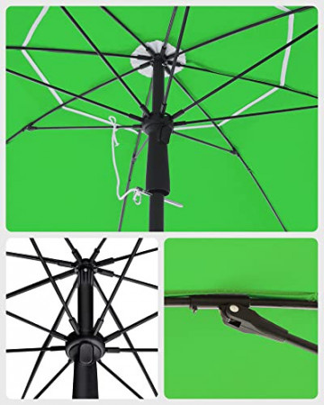 Umbrela de gradina verde din poliester si metal, ∅ 160 cm, Vasagle - Img 8