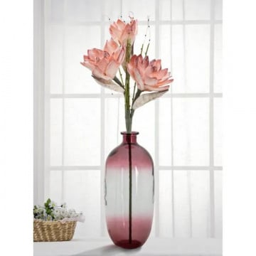 Vaza decorativa alba / roz din sticla reciclata, ø 19 x H45 cm, Napoles Mauro Ferreti - Img 5