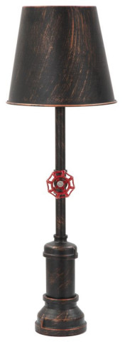 Veioza neagra/aramie din metal, Soclu E27 Max 40W, ∅ 21 cm, Manhattan Mauro Ferretti - Img 1