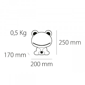 Veioza pentru copii Cute Pet Frog 1, 1x E14 / 7W / 12V, alb / verde, Kelektron - Img 2