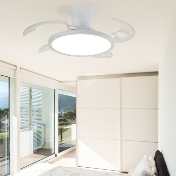Ventilator de tavan LED Eolo Slim, 4 pale, 38W, Alb, Kelektron – fotografie secundară a produsului