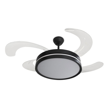 Ventilator de tavan LED Horus, 4 pale, 34W, Negru, Kelektron