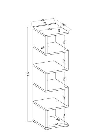 Biblioteca 41.6x184x29.7 cm, Morten, ADRK Furniture - Img 5