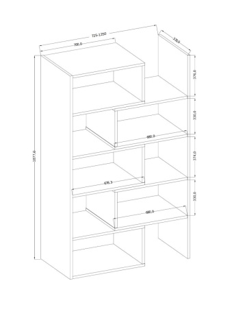 Biblioteca 75-125x188 cm, Karmelo, ADRK Furniture - Img 4