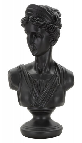 Bust decorativ negru din polirasina, 22x16x41 cm, Roman Woman Mauro Ferretti - Img 1