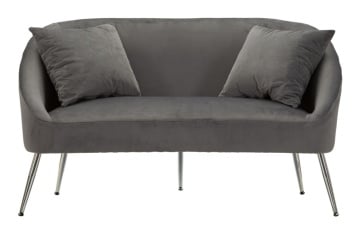 Canapea cu doua locuri, cu perne, 137X69X79 cm, Silvery, Mauro Ferretti - Img 2