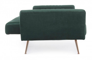 Canapea extensibila cu 3 locuri verde inchis din catifea si lemn de Eucalipt, 210 cm, Johnny Bizzotto - Img 13