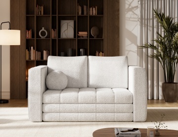 Canapea Kastol , alb bouclé extensibil, 137x71x74 cm – Royal 01 - Img 3