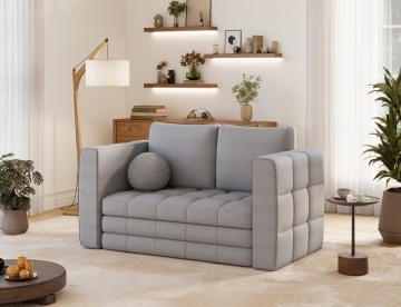 Canapea Kastol , gri chenille extensibil, 137x71x74 cm – Soreli 04 - Img 6