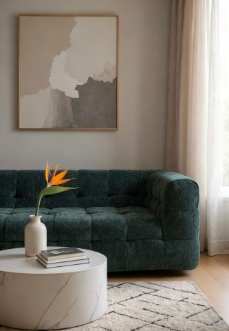 Canapea modernă verde închis design compact