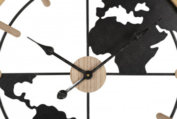Ceas de perete maro / negru din metal / MDF, Ø 60 x 5 cm, World Mauro Ferreti - Img 2
