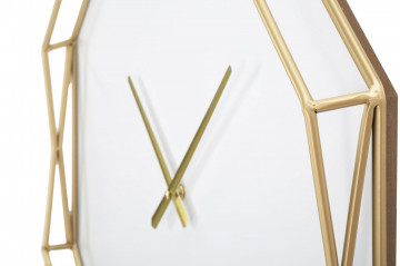 Ceas decorativ alb/auriu din metal, 56x6,5x56 cm, Goldy Mauro Ferretti - Img 4