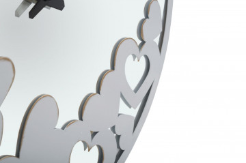 Ceas decorativ alb din metal si sticla, ø 55 cm, Heart Mauro Ferreti - Img 3
