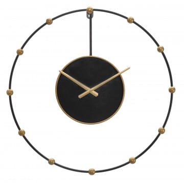 Ceas decorativ auriu/negru din metal, ∅ 61 cm, Pearl Mauro Ferretti - Img 1