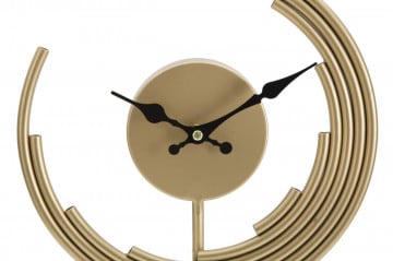 Ceas decorativ de masa auriu din metal, 25x10x30 cm, Moon Mauro Ferretti - Img 3
