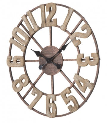 Ceas decorativ maro din metal si MDF, ∅ 63,5 cm, Source Mauro Ferretti - Img 3