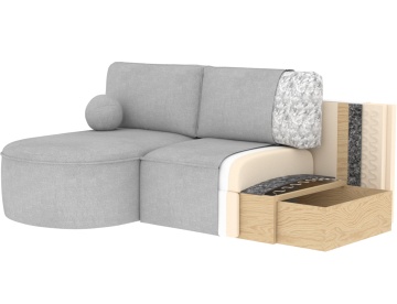 Colțar Livosa extensibil, 220x144x93 cm, orientare stânga – Royal 18 – prezentare de produs din alt cadru