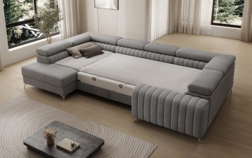 Colțar Louis extensibil, 347x202x92 cm, orientare stânga – Monolith 85 – imagine de produs pentru prezentare