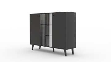 Comodă cu doua usi si trei sertare, 120x35x90cm, FADI, ADRK Furniture - Img 4