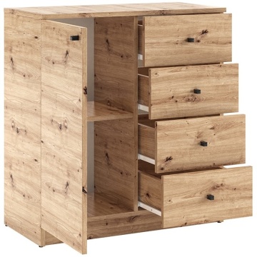 Comoda cu usa si patru sertare, 80x40x87cm, Evi, ADRK Furniture - Img 2