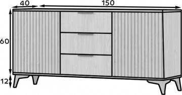 Comodă Entsian 150 Chest of drawer Artisan Oak, 150x40x72 cm - Img 5