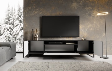 Comodă TV NOEMI Stand – 200x41x53 cm – Negru – imagine alternativă de prezentare