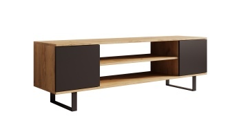 Comodă TV TV Lofter Herringbone cm – 155x40x49 cm – Oak Craft / Negru