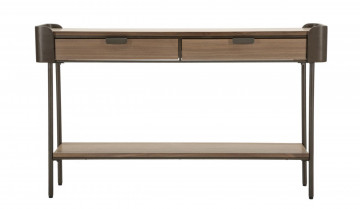 Consola maro / gri din lemn de brad si metal, 120 x 31 x 72 cm, Toronto Mauro Ferreti - Img 2