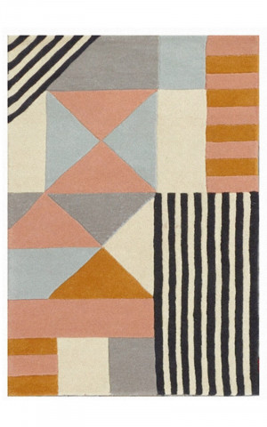 Covor Geometry Bedora, 160x230 cm, 100% lana, multicolor, finisat manual - Img 8