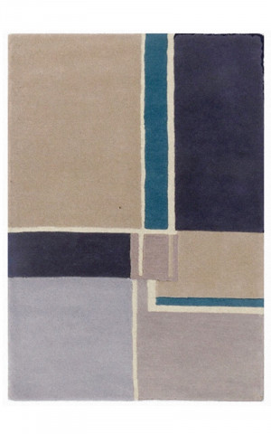 Covor Sea Bedora,100x200 cm, 100% lana, albastru, finisat manual - Img 8