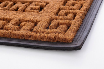 Covoras de intrare negru/natural din fibre de Cocos, 75x45 cm, Kirin Welcome Bizzotto - Img 2