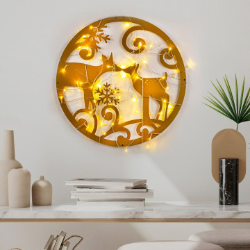 Decoratiune de luminoasa XMASGOLD-029, Tanelorn, 60x60 cm, metal, auriu - Img 3
