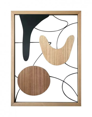 Decoratiune de perete din metal si MDF, 60 x 2 x 80 cm, Astroy Mauro Ferreti