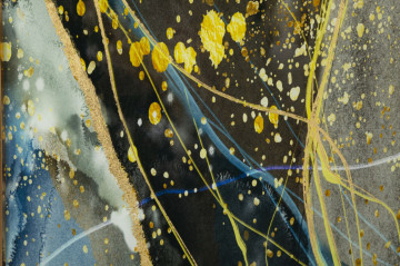 Decoratiune de perete multicolora din metal si sticla, 80x3,5x120 cm, Ghosts Mauro Ferretti - Img 3