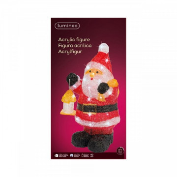 Decoratiune luminoasa pentru exterior Santa, Lumineo, 40 LED-uri, 24x20x46 cm, multicolor - Img 4