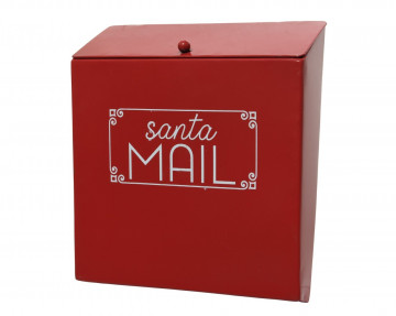 Decoratiune Mailbox, Decoris, 12.5x23x26.5 cm, metal, rosu/alb - Img 1