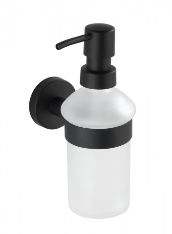 Dozator sapun lichid cu suport de prindere Bosio, Wenko Power-Loc®, 200 ml, inox/sticla, alb/negru - Img 6